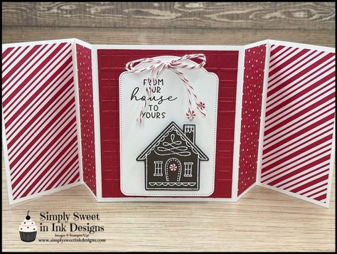 Gingerbread House Card, Cute Gingerbread House, Gingerbread Cards, Humble House, Humble Home, Oncology Nurse, House Card, Create Christmas Cards, Fancy Fold Card Tutorials