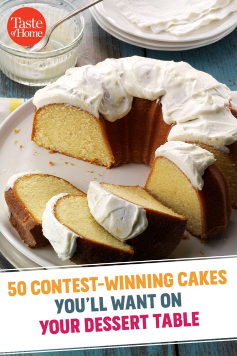 50 Contest-Winning Cakes You'll Want on Your Dessert Table 7up Pound Cake, Lemon Treats, Lemon Pound Cake Recipe, Sour Cream Pound Cake, Lemon Bundt Cake, Pound Cake Recipe, Lemon Pound Cake, Recipe Binder, Mary Berry