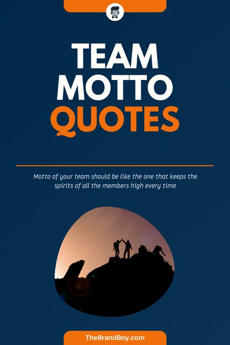 Team motto is a kind of slogan that you frame for your team. This team motto may seem you to be merely a sentence of words but if you understand the true meaning and spirit of your team motto then you can always attain that success what you take up as the targets #FamousQuotes #Sayings #Quotes #leadersQuotes #LeadersSayings #TeamMottoQuotes Team Workout Quotes, State Championship Quotes, Sports Team Motto, Team Mottos Motivation, Team Slogans Mottos, Team Mottos Sports, Team Spirit Quotes, Sports Team Quotes, Team Mottos