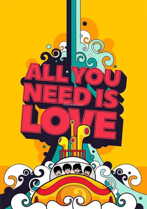 Beatles Illustration, Beatles Pop Art, Yellow Submarine Art, Beatles Party, Beatles Wallpaper, Beatles Vintage, Classic Rock Albums, Beatles Poster, Beatles Art