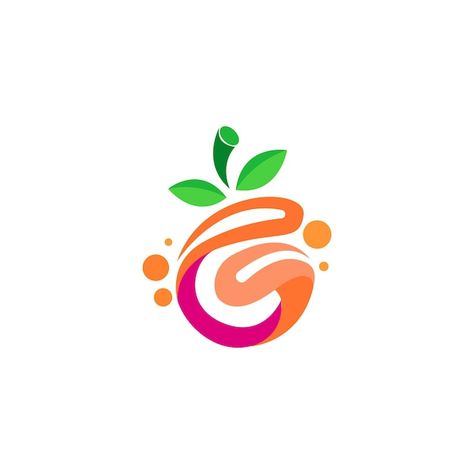 Fruits Logo, Fruit Logo Design Ideas, Bio Logo, Orange Icon, Fruit Logo Design, V Logo Design, G Logo Design, Fruit Logo, Church Poster Design