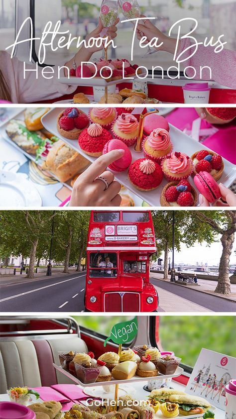 London Hen Party, London Bachelorette Party, London Hen Do, Classy Hen Do, Hen Party Ideas, Cake Book, Tea And Cake, Big Red Bus, London Party