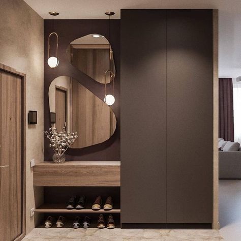 TOP! MODERN HOME ENTRANCE DESIGNS - HOUSE ENTRYWAYS AND ENTRANCEWAY IDEAS Shoe Cabinet Design, Vstupná Hala, Apartment Entrance, Entrance Furniture, Wardrobe Door Designs, Hal Decor, Hallway Designs, Bedroom Closet Design, Foyer Design