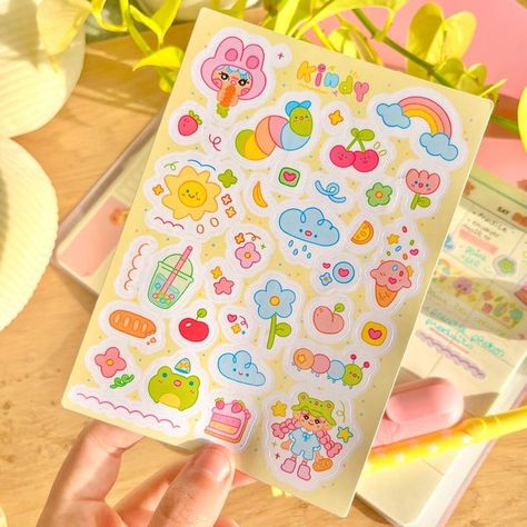 Diy Cute Stationary, Sticker Shop Packaging, Thank You For Your Order, Small Business Products, Sticker Packaging, Sticker Design Inspiration, Shrink Art, Stickers Design, Kawaii Illustration