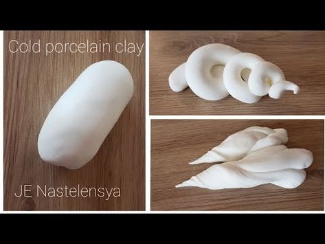 How to make flexible moldable cold porcelain modeling clay - YouTube Porcelain Clay Recipe, Make Porcelain Clay, Cold Porcelain Clay Recipe, Cold Porceline Clay Recipe, Conditioning Polymer Clay By Hand, Modeling Clay, Clay Food, Porcelain Clay, Cold Porcelain