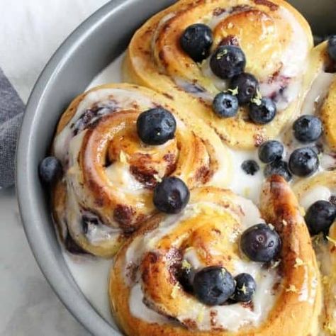 Lemon Blueberry Cheesecake Cinnamon Rolls | The Bitter Side of Sweet #ad #PillsburySpringBaking #lemon #blueberry #breakfast Blueberry Sticky Buns, Blueberry Lemon Monkey Bread, Blueberry Cinnamon Roll Pull Apart Loaf, Blueberry Rolls With Lemon Glaze, Cinnamon Roll Cups, Blueberry Lemon Cinnamon Roll Breakfast Bake, Baked Lemon Blueberry Donut Recipes, Greek Yogurt Bread, Blueberry Sweet Rolls