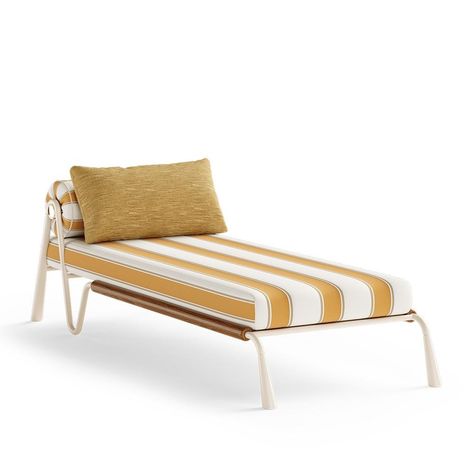 BELA LOUNGE CHAIR Pool Styling, Woven Furniture Design, Koh Kood, Ledge Lounger, Iroko Wood, Pool Lounge Chairs, Metal Ideas, Office Design Inspiration, Woven Furniture