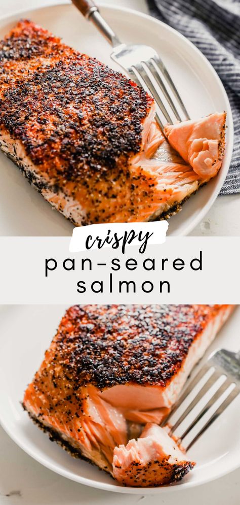 Cook Salmon On Stove, Pan Cooked Salmon, Pan Sear Salmon, Salmon With Skin, Salmon On The Stove, Ways To Cook Salmon, Salmon Crispy, Seared Salmon Recipes, Salmon Recipes Pan Seared