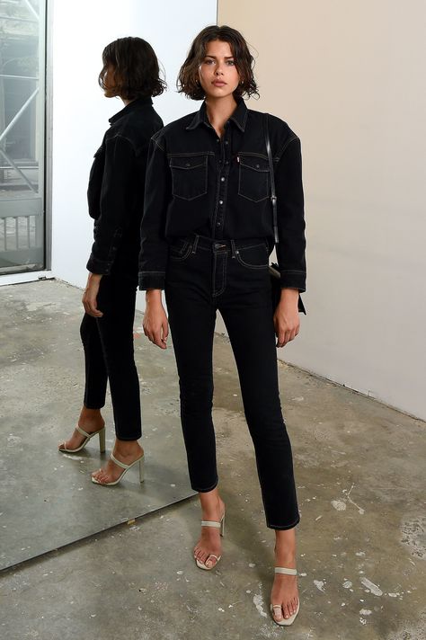 Christine Centenera and Josh Goot Celebrated WARDROBE.NYC’s Levi’s Collaboration in Soho Carine Roitfeld Style, Georgia Fowler, Christine Centenera, Brown Jumpsuits, Wardrobe Nyc, Tory Burch Dress, Blue Jumpsuits, Models Off Duty, Denim Outfit