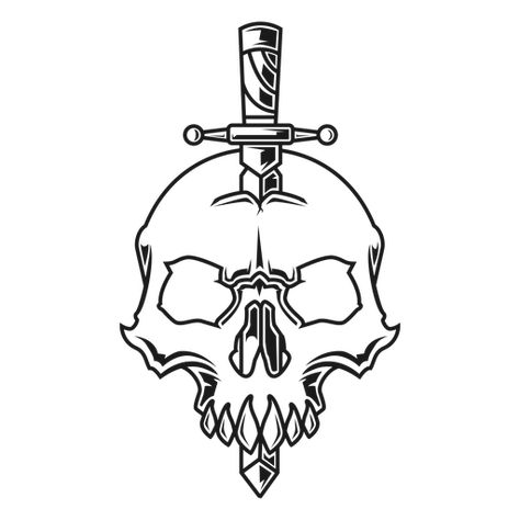 Skull with knife illustration #AD , #affiliate, #paid, #illustration, #knife, #Skull Skull With Knife In Head, Drawing Ideas Skull, Skull With Knife, Knife Illustration, Tattoo Sketch Art, Famous Drawing, Skull Knife, High School Drawing, Knife Logo