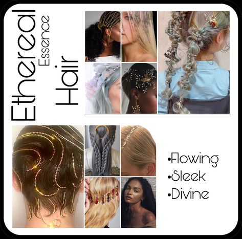 Hairdo styles recommended based on the Kitchener Essence system. Ethereal Essence Hairstyles, Ethereal Essence Kitchener, Ethereal Essence Hair, Kitchener Natural Essence, Kitchener Style Essences, Kibble Romantic, Essences Style, Ethereal Casual, Kitchener Essence