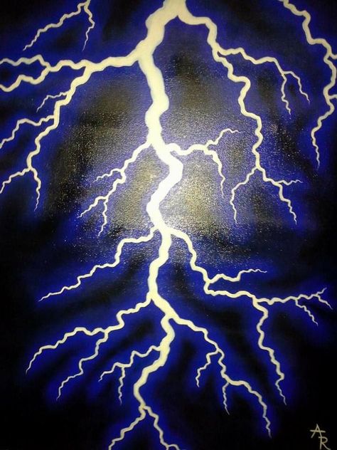 Easy Lighting Painting, Neon Lightning Bolt Painting, Lighting Painting Ideas, Neon Lighting Painting, Lighting Painting Easy, Glow In The Dark Acrylic Painting, Lightening Painting Easy, Lighting Painting Acrylic, Drawing Lightening