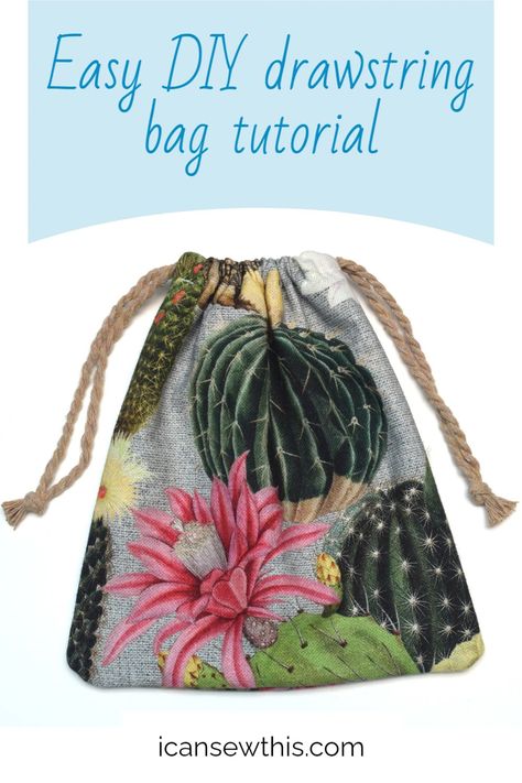 How to sew a small drawstring bag - I Can Sew This Small Drawstring Bag Pattern Free, Drawstring Bags Diy, Diy Pouch Bag Drawstring, Drawstring Bag Diy Pattern, Simple Drawstring Bag Diy, Easy Drawstring Bags To Sew, Easy Drawstring Bag Tutorial, How To Make A Drawstring Bag, Lined Drawstring Bag Tutorial