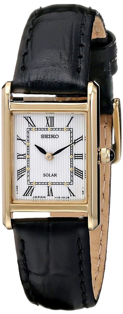 Seiko Solar, Tank Watch, Kids Watches, Seiko Watches, Casual Watches, Women Wrist Watch, Steel Watch, Stainless Steel Watch, Black Watch