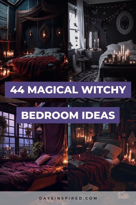 Maximalist Decor Bedroom, Gothic Bedrooms, Witchy Bedroom Ideas, Gothic Bedroom Ideas, Dark Academia Bedroom, Witchy Bedroom, Academia Bedroom, Witchy House, Gothic Decor Bedroom