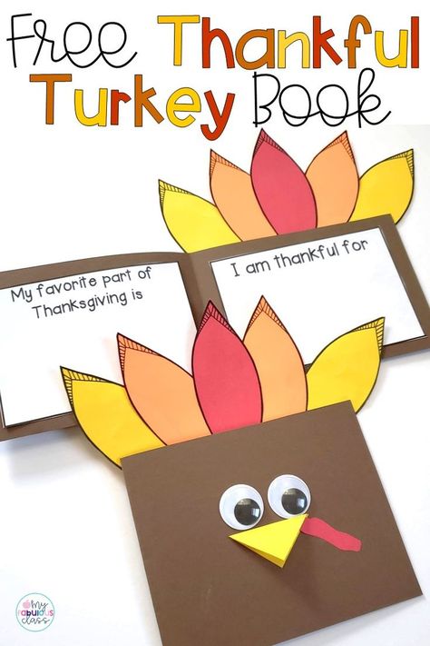 Your kids will enjoy learning about Gradtitude with this Free Greatful Thanksgving book. Students can write or draw about what they are thankful for after they make this adorable craft.Kindergarten thanksgiving activities. Free turkey craft. thanksgivign turkey book. Free thankful book. Kindergarten thanksgiving activities. kindergarten activities. Turkey Thumbprint Craft, Thanksgiving Lesson For Kindergarten, I Am Thankful For Turkey Craft, Thankful For Preschool Crafts, Kindergarten Thankful Craft, Kindergarten Friendsgiving Ideas, Turkey Books Preschool, Thankful Activities For Kindergarten, Thanks Giving Crafts For Kids Classroom