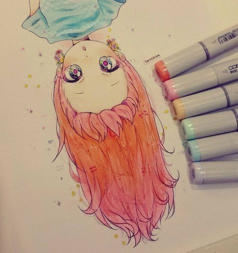 8,041 Likes, 44 Comments - Barb  (@barbara_drawings) on Instagram: “Upside down  . . Yaa i always wanted to draw something like this!! I'm praticing hair and poses…” Upside Down Hair, Copic Marker Art, Draw Hair, Drawing Hair, Girly Drawings, Arte Sketchbook, Chibi Drawings, Anime Hair, Draw Something