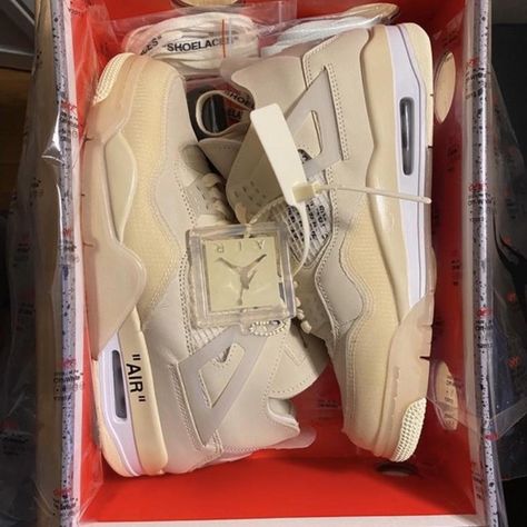 Off White 4s - Depop Jordan Retro 4 Off White, Off White 4s, Off White Jordan 4, Jordan 4 Retro Off White, Jordan 4 Off White, Y2k Outfits Men, White Chuck Taylors, White Chucks, Off White Nike