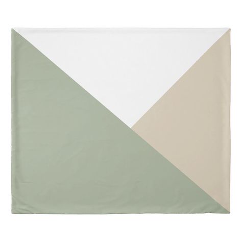 Modern Color Block Triangles Sage Green Beige Duvet Cover Gender: unisex. Age Group: adult. Sage Green Wall Ideas, Sage Green And Grey Living Room Feature Wall, Sage Green Lounge Room, Sage Color Bathroom Ideas, Sage Green Complimentary Colors Bedroom, Sage Green Contrast Colors, Beige And Sage Bathroom, Sage Green And Gray Nursery, Sage And Beige Bathroom