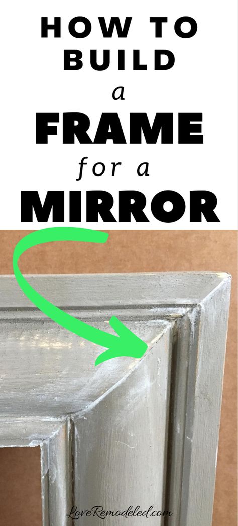 Diy Builder Grade Mirror Frame, How To Make A Mirror, Builder Grade To Custom, Rustic Bathroom Mirrors, Easy Bathroom Updates, Purple Bath, Mirror Clips, Build A Frame, Tape Painting