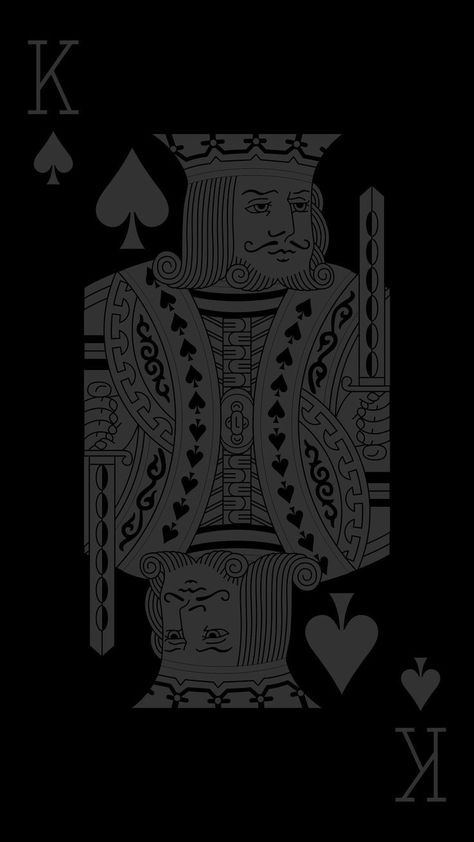 The Kings Card. This is a wallpaper that looks both ways. If you believe in Tarot Card reading and you like this Black and Grey wallpaper you might be a magician. Iphone Wallpaper King, Card Tattoo Designs, King Card, King Of Spades, Playing Cards Design, Drawing Wallpaper, Card Tattoo, Iphone Wallpaper Images, Wallpaper Stickers