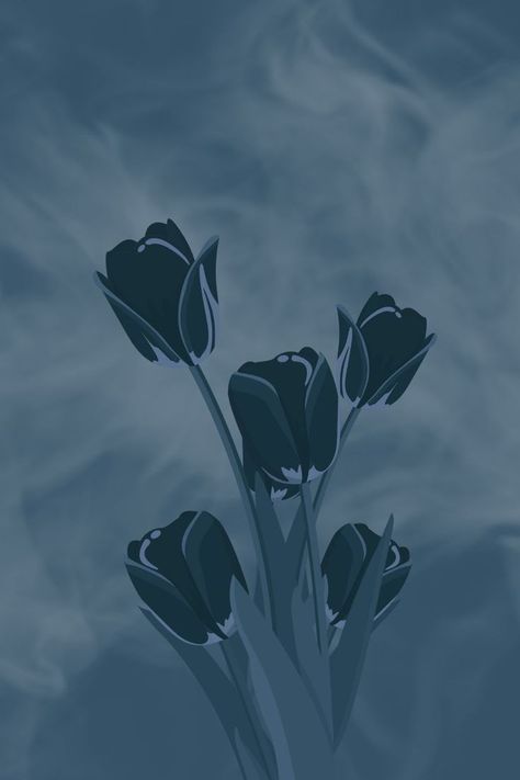 Blue And Gray Aesthetic, Blue Tulips Wallpaper, Simple Phone Wallpaper, Gadget Accessories, Black Phone Background, Wallpaper Boho, Phone Wallpaper Boho, Castle Aesthetic, Crazy Wallpaper