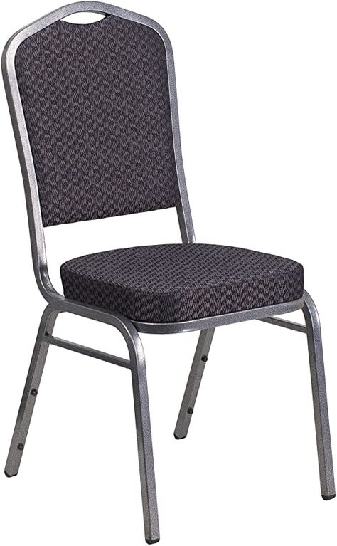 Flash Furniture HERCULES Series Crown Back Stacking Banquet Chair in Black Patterned Fabric - Silver Vein Frame Event Rental Business, Banquet Chairs, Occasional Seating, Wedding Ceremonies, Upholstered Seating, Chairs For Sale, Event Rental, Chair Cushions, Patterned Fabric