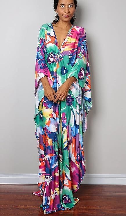 Kaftan Dresses for Women Wave Neck Swimsuit Cover Up Caftan Dress Plus Size Oversized Long Beach Dress at Amazon Women’s Clothing store Kaftan Dresses For Women, Baggy Dresses, Kaftan Dresses, Dress Kaftan, Rainbow Magic, Long Beach Dress, Caftan Dress, Kaftan Dress, Dress Plus Size