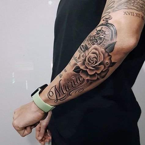 Tattoos For Guys Leg Calf, Mom Name Tattoo Designs, Name Sleeve Tattoos For Men, Arm Name Tattoos Men, Wife Name Tattoo For Men, Humble Tattoo Men, Tattoo For Your Kids, Girlfriend Name Tattoos For Men, Letras Tattoo Nombres