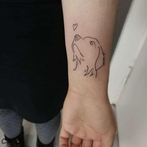 20 Golden Retriever Tattoo Ideas For Lovers Of Canine Charm Golden Retriever Tattoo Minimalist, Golden Retriever Tattoo, Golden Tattoo, Retriever Tattoo, Green Tattoos, A Golden Retriever, Small Hand Tattoos, Subtle Tattoos, Face Tattoo