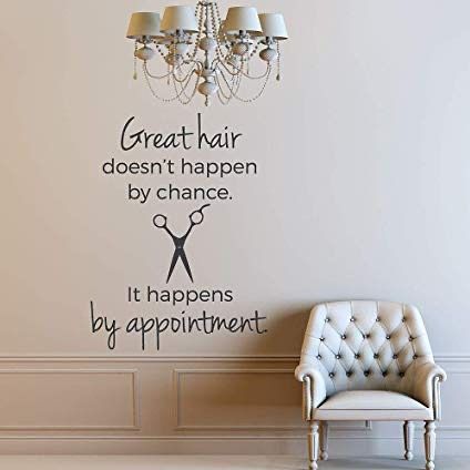 Salon Decals, Salon Interior Design Ideas, Hair Salon Interior Design, Nail Salon Interior Design, Beauty Salon Interior Design, Home Hair Salons, Nail Salon Interior, Salon Wall Art, Hair Salon Design