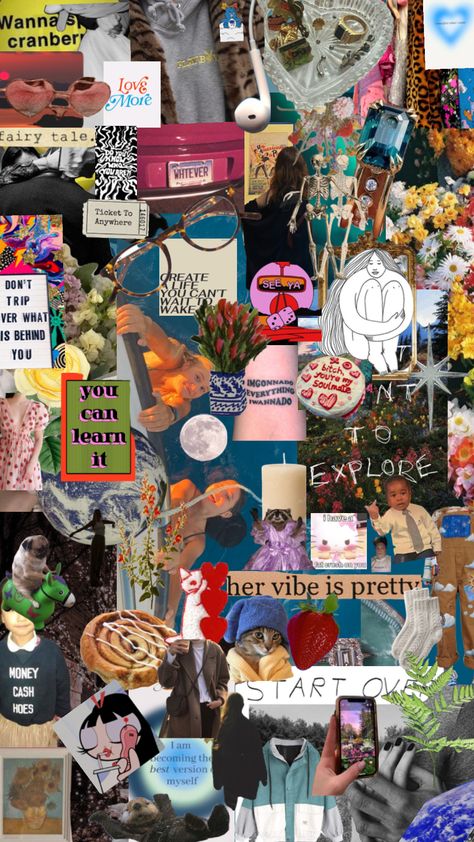 2023 mood board Encouraging Wallpaper, Art Mood Board, Mood Board Ideas, Board Collage, Vision Board Collage, Summer Vision, 2023 Mood, Halloween Wallpaper Backgrounds, Gcse Art Sketchbook