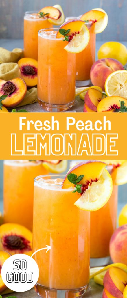 Fresh Peach Drinks Non Alcoholic, Cool Lemonade Recipes, Summer Refresher Drinks, Refreshing Peach Lemonade, How To Make Peach Lemonade, Peach Lemonade Aesthetic, Peach Mango Lemonade, Specialty Lemonade Recipe, Peach Juice Recipes Healthy