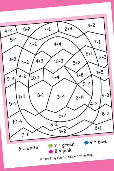 Easter Coloring Pages Kindergarten Easter Worksheets, Easter Math Worksheets, Free Kindergarten Printables, Free Math Printables, Easter Kindergarten, Math Coloring Worksheets, Easter Worksheets, Kindergarten Addition Worksheets, Easter Math