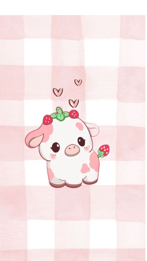 Strawberry Cow Wallpaper Aesthetic, Pink Cow Aesthetic, Cute Cow Print Wallpaper, Pink Cow Wallpaper, Strawberry Cow Wallpaper, Strawberry Cows, Dnd Pets, Cow Pics, Cow Background