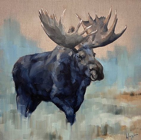 Work — Amber Blazina Fine Art Moose Painting, Art Competitions, Painting On Paper, Art Animals, Arte Animal, Canadian Artists, Freelance Graphic Design, Western Art, Wildlife Art