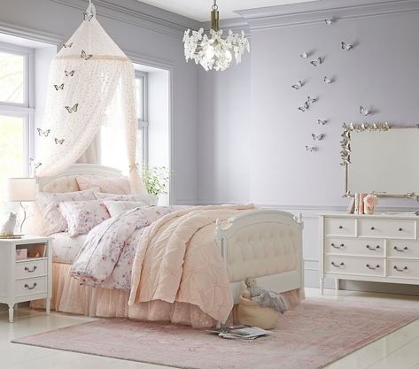 Blythe Extra-Wide Kids Dresser | Pottery Barn Kids Cherry Blossom Bedroom, Butterfly Bedroom, Butterfly Chandeliers, Extra Wide Dresser, Study Furniture, Girl Bedroom Decor, Big Girl Rooms, Monique Lhuillier