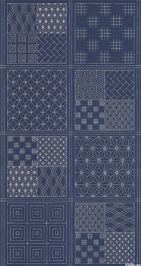 Japan Embroidery, Sashiko Tutorial, Simpul Makrame, Asian Quilts, Boro Stitching, Sashiko Pattern, Sashiko Embroidery, Free Quilt Patterns, Pola Sulam