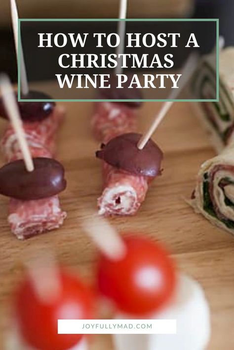 A wine and appetizer party for friends is the perfect solution next time you're planning a Christmas party or gathering for friends! Christmas Wine Night Ideas, Holiday Wine Tasting Party, Christmas Wine And Cheese Party, Wine Exchange Party, Wine Night Food, Wine Night Snacks, Christmas Wine Party, Wine Party Ideas, Wine Party Appetizers