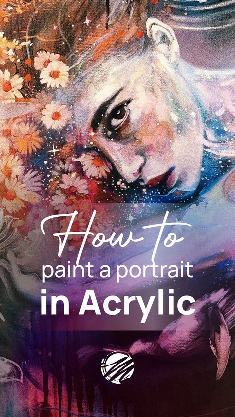 Learning how to paint a portrait is a rite of passage for many artists. Painting a face (& getting the proper proportions for it) requires artistic skill & some discipline to learn. In this online art class - taught by Dimitra Milan Dunn - you’ll learn how to paint a portrait in acrylic. Abstract Portrait Painting Tutorial, Painting A Face, Milan Art Institute, Portrait Painting Tutorial, Dimitra Milan, Paint A Portrait, Online Painting Classes, Milan Art, Abstract Portraits