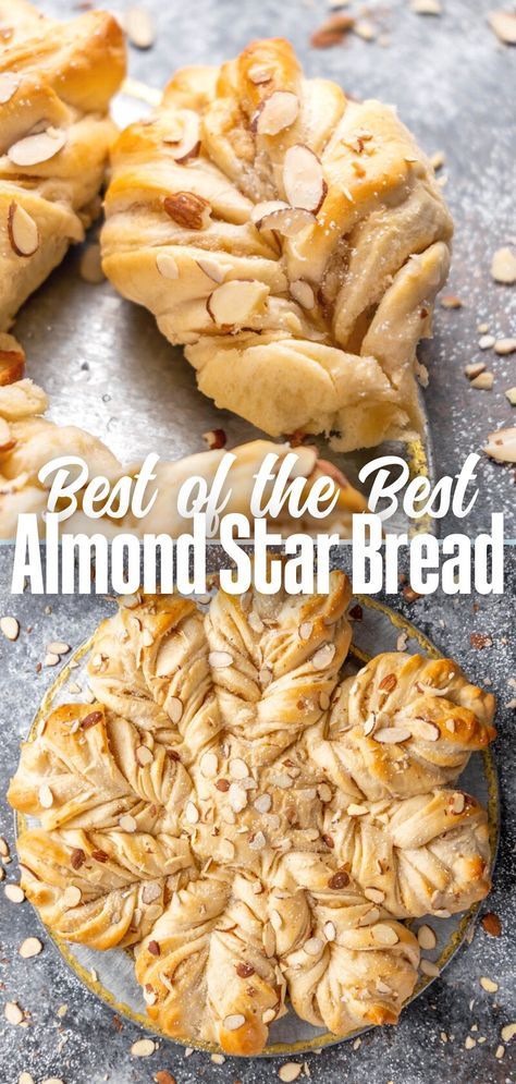 Almond Braid Pastry, Almond Paste Bread, Almond Sweet Bread, Pesto Star Bread, Scandinavian Bread Recipes, Dutch Almond Pastry, Almond Paste Recipes Pastries, Almond Breakfast Pastry, Sourdough Star Bread Recipe