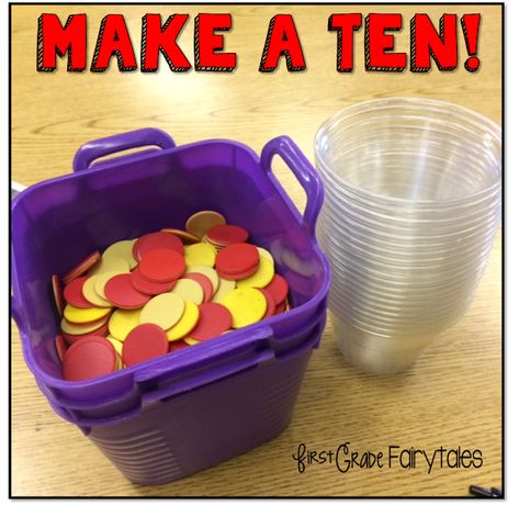 Make a Ten: Low Prep, High Engagement | First Grade Fairytales | Bloglovin’ Make A Ten, Math Tubs, Eureka Math, Math Number Sense, Math Education, Math Intervention, Primary Maths, Math Time, Math Addition