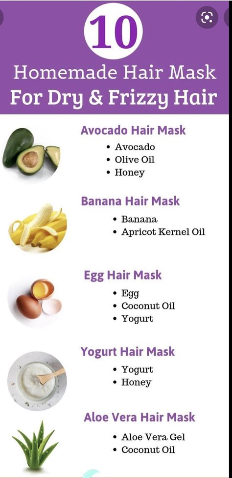 Hair Mask For Frizzy Hair, Mask For Frizzy Hair, Dry Hair Repair, Yogurt Hair Mask, Egg Hair Mask, Banana Hair Mask, Egg For Hair, Caring For Frizzy Hair, Aloe Vera Hair Mask