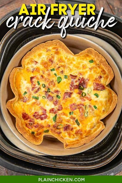 Air Fryer Quiche, New Air Fryer Recipes, Air Fryer Oven Recipes, Air Fry Recipes, Plain Chicken, Low Carb Low Sugar, Quiche Recipe, Low Carb Tortillas, Air Fryer Dinner Recipes