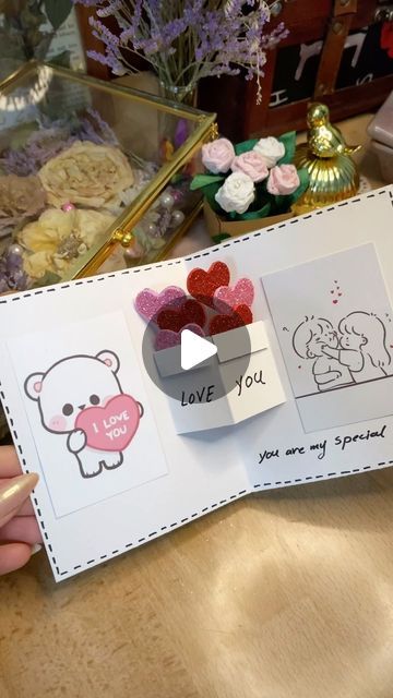 Lou Creations | DIY and Gifts on Instagram: "DIY cute gift card ❤️💗 Follow for more DIY ideas Save the video so you can easily find it All available items can be found in the highlights DM to order 📩 #diy #diycard #diyideas #diygifts #gift #handmade #paper #card #giftcards #doityourself" Card To Make For Boyfriend, Handmade Boyfriend Cards, Cute Diy Card For Boyfriend, Love Letters Craft, Cute Diy Cards For Boyfriend, Cute Handmade Cards For Boyfriend, Diy Card For Boyfriend, Cards Handmade For Boyfriend