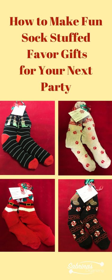 Sock Stocking Gift Ideas, How To Gift Socks For Christmas, Christmas Socks Exchange Ideas, Fill Christmas Socks Gift Ideas, Gifts To Put In Christmas Socks, Stuffed Socks Gift Exchange Ideas, Sock Stuffing Ideas Christmas, Sock Game For Christmas, Gift Wrapping Ideas For Socks