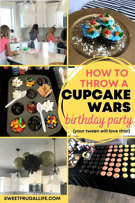 Baking Challenge Birthday Party, Bake Off Ideas Parties, Cupcake Wars Theme Ideas, Cake Wars Birthday Party, Cupcake Wars Themes, Cupcake Wars Birthday Party Ideas, Decorate Cupcakes For Kids Party Ideas, Cake Wars Ideas, Baking Competition Birthday Party Ideas