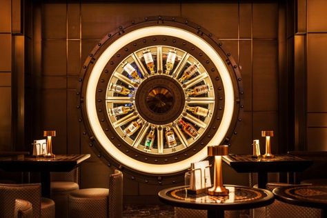 » The Exchange Bar, Shanghai Blackstone Apartment Trinket Ideas, Turkish Restaurant, Bar Unit, Nightclub Design, Whisky Bar, Bar Interior Design, Restaurant Dining, Bottle Display, Bar Interior