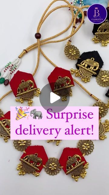 Bhakti | Handmade Jewellery | Fabric Jewellery | Customised on Instagram: "🎉🐘 Got a major surprise delivery at the Fabriety HQ!

 📦 Manpreet just placed a bulk order for our stunning Elephant Choker Sets and Elephant Studs 🐘

✨ Looks like she’s on a mission to spread joy through gifting! 

🎁 Who wouldn’t love to receive such unique and meaningful pieces, right? 

💖 Now, if you’re also in the mood to add a touch of elegance and culture to your gifting game, we’ve got you covered! 

😍 Head over to www.fabriety.com and explore our exquisite collection. 

🌟 Don’t miss out on making your loved ones feel extra special! 🛍️ 

COD possible
Free shipping across India

*** Single orders: Shop at https://fabriety.com

*** Bulk orders or customization possible: Send a DM @bhakti_fabricjeweller Fabric Choker, Choker Sets, Fabric Jewellery, Bangalore India, Choker Set, Fabric Jewelry, In The Mood, Bulk Order, Handmade Jewellery