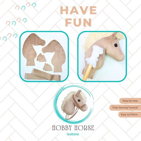 Stick Horse Diy Pattern Free, Stick Horse Pattern Free, Hobby Horse Pattern Free, Stick Horse Diy, Stick Horse Pattern, Stick Pony, Cowboy Theme Party, Baby Toys Diy, Stick Horses